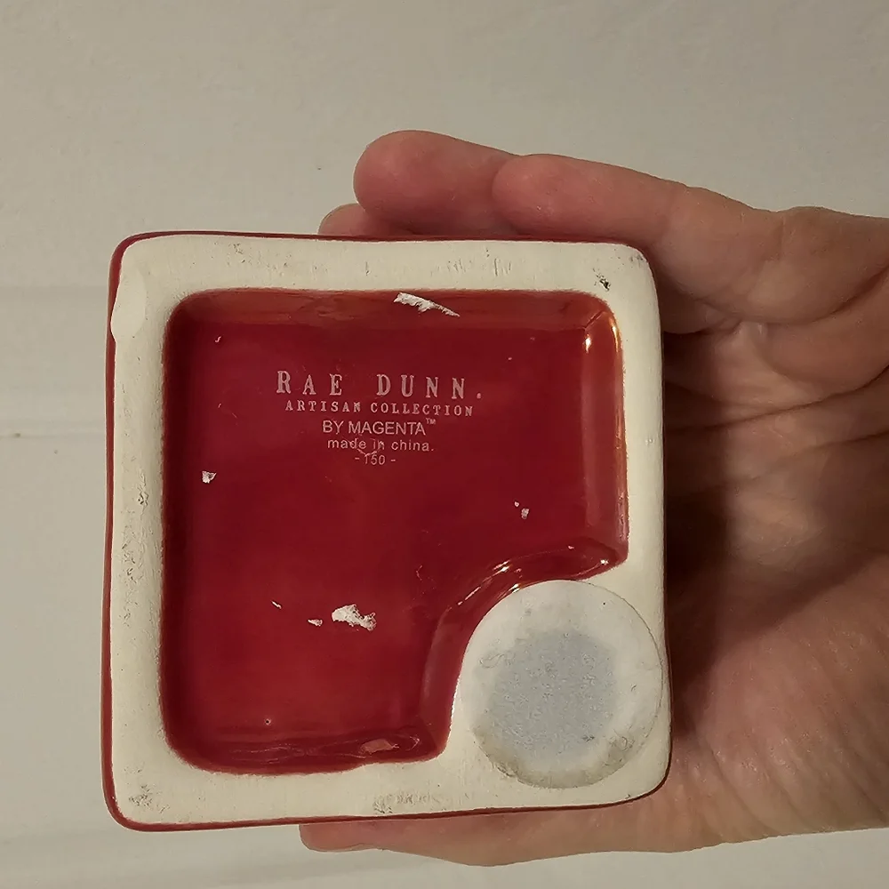 Rae Dunn Red Ceramic Santa Birdhouse Ornament